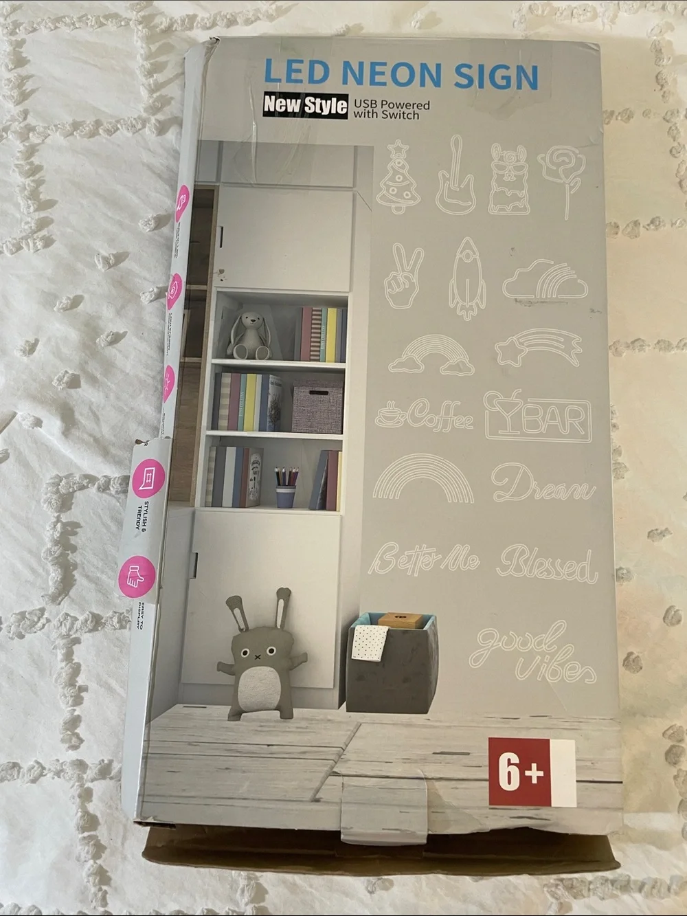Let's Party LED Neon Sign - White new nwt